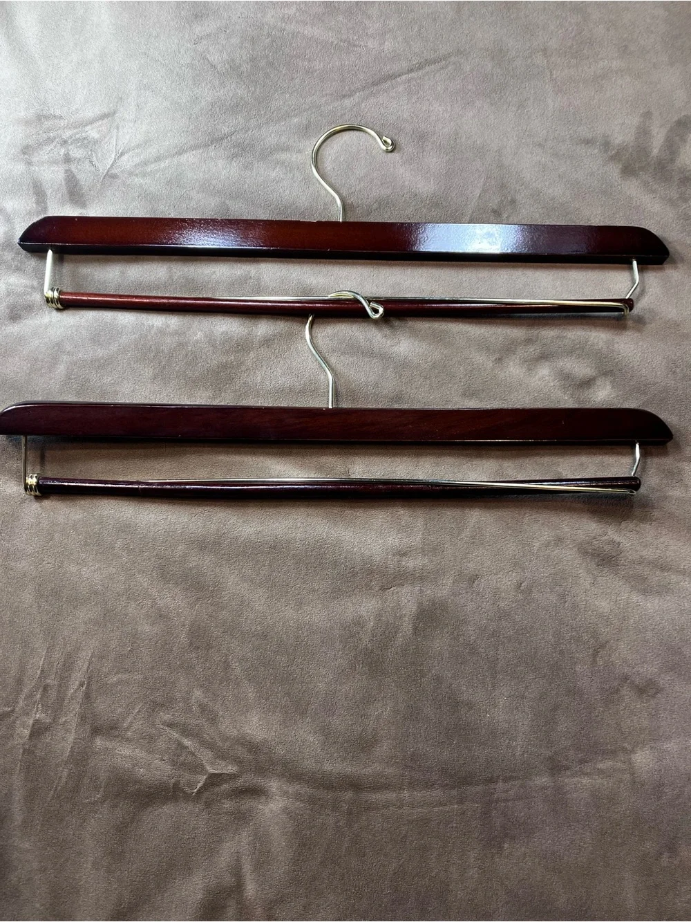 Nordstrom Mahogany Wooden Suit and Pant Hangers with Gold Logo